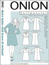 Snitmønster fra Onion 2045 Retro kjoler med krave til strik stof