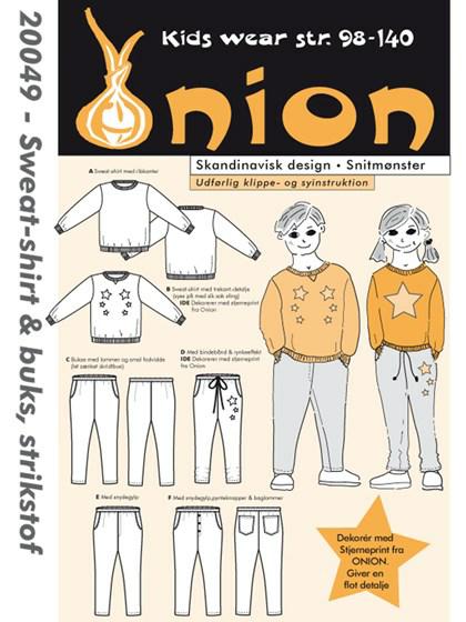 onion 20049, sweat-shirt og buks, strikstof